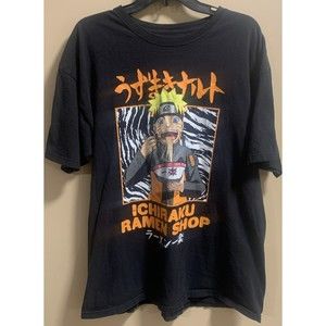 Naruto Shippuden 2002 Collection Ichiraku Ramen Shop XL Graphic T-Shirt Black